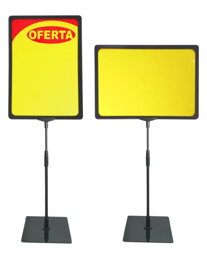 Pedestal Porta Cartaz A3 Metiq – TT 30/30 Moldura Preta Base PS