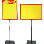 Pedestal Porta Cartaz A3 Metiq – TT 30/30 Moldura Vermelha Base PS