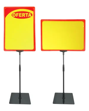 Pedestal Porta Cartaz A3 Metiq – TT 30/30 Moldura Vermelha Base PS
