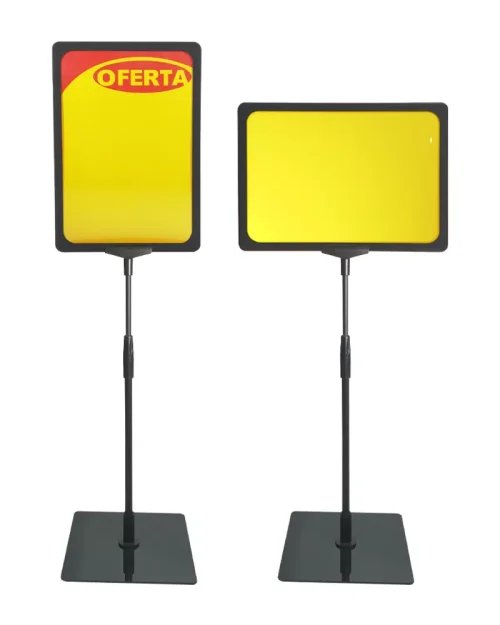 Pedestal Porta Cartaz A4 Metiq – TT 30/30 Moldura Preta Base PS