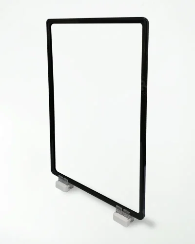 Display Base Magnética Branca p/ Folha A3 c/ 2 Fixadores – Moldura Preta