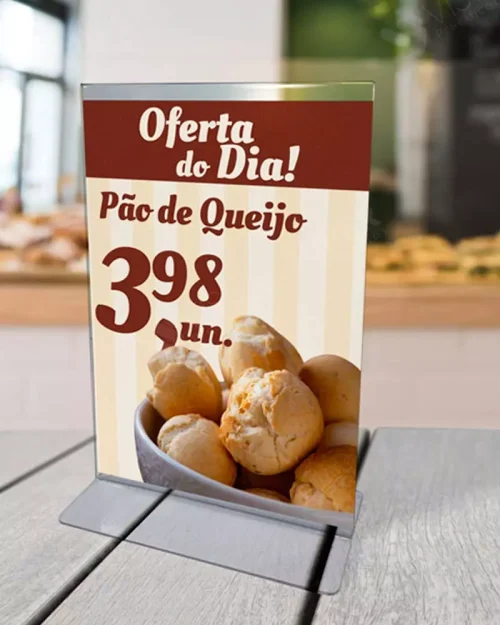 Display de Mesa em Acrílico 2mm A5 – Base T Invertido