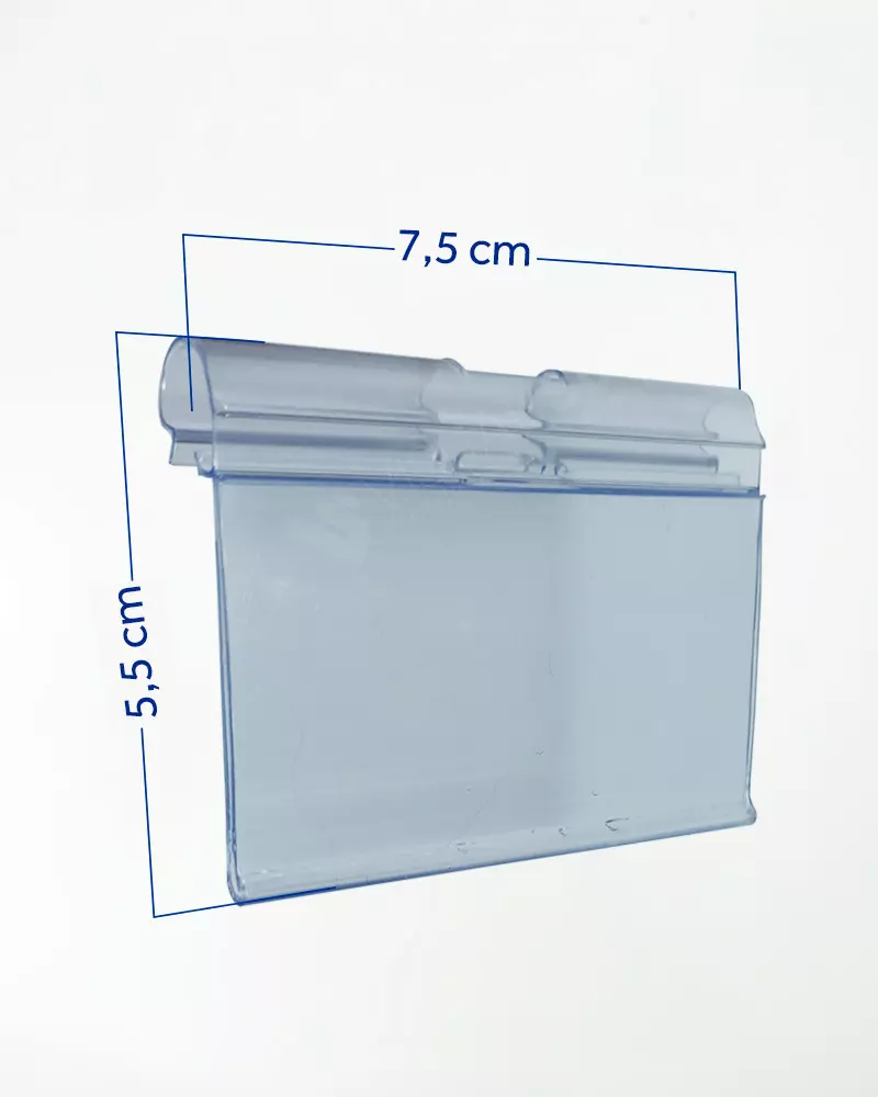 Porta-etiqueta em PVC 7,5x5cm para Gancheira – 50un