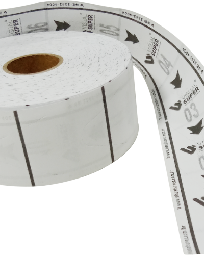 Rolo de Senhas p/ Atendimento 3 Dígitos Preto