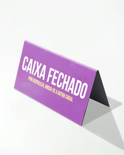 Placa de Identificação Caixa Fechado 20×12 cm