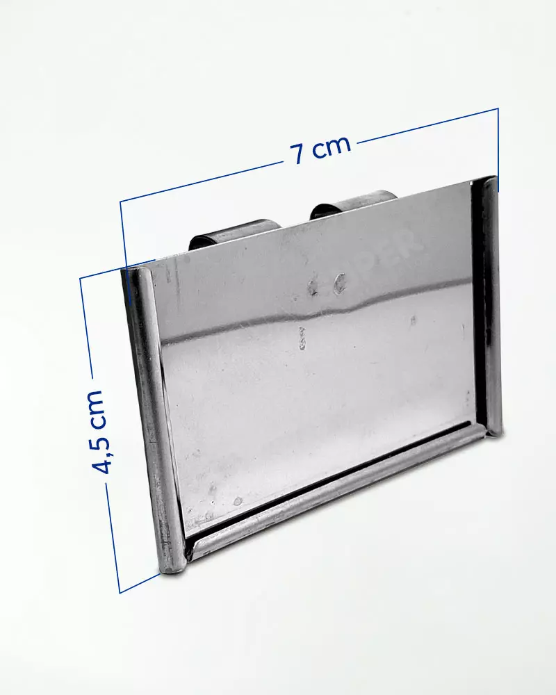 Display de Inox 7×4,5cm com Encaixe para Gancheira – 324 – 12un