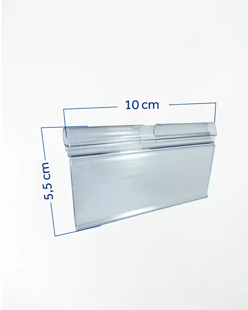 Porta-etiqueta em PVC 10x5cm para Gancheira – 50un