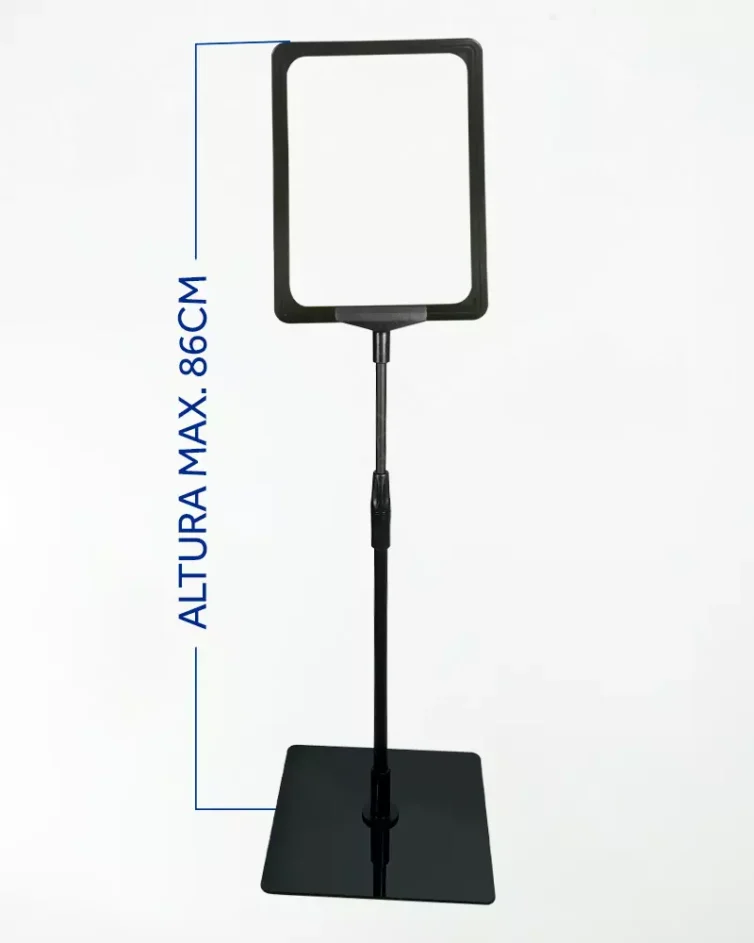 Pedestal Premium Para Cartaz A5 – TT 30/30 Moldura Preta – 10un