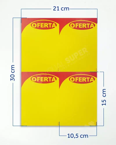 Cartaz Oferta Offset 120g A4 Serrilhado 4x A6 p/ Impressora – 100un