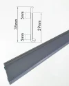 Perfil de Gôndola V065R Cinza 100×3,5cm c/ Fita Dupla Face