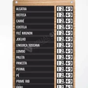 Painel Precificador ACM.47.5x80cm N.Imã com numeração imantada e itens removíveis para exposição de preços em varejo.