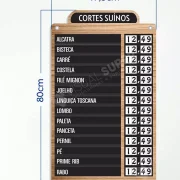 Painel Precificador em Acm 3mm IP – 47,5x80cm 14 Itens Removíveis c/ 4 ilhós