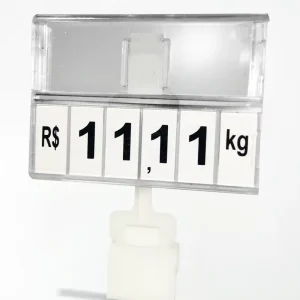 Display de Preços Transparente 7,5x5,5cm c/ Numeração - Base Articulada c/ 10un