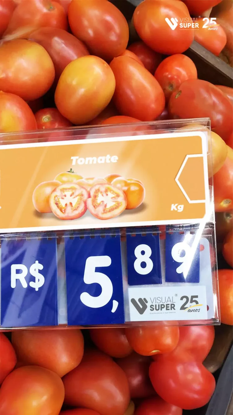 Placa de preço para hortifrúti e supermercado