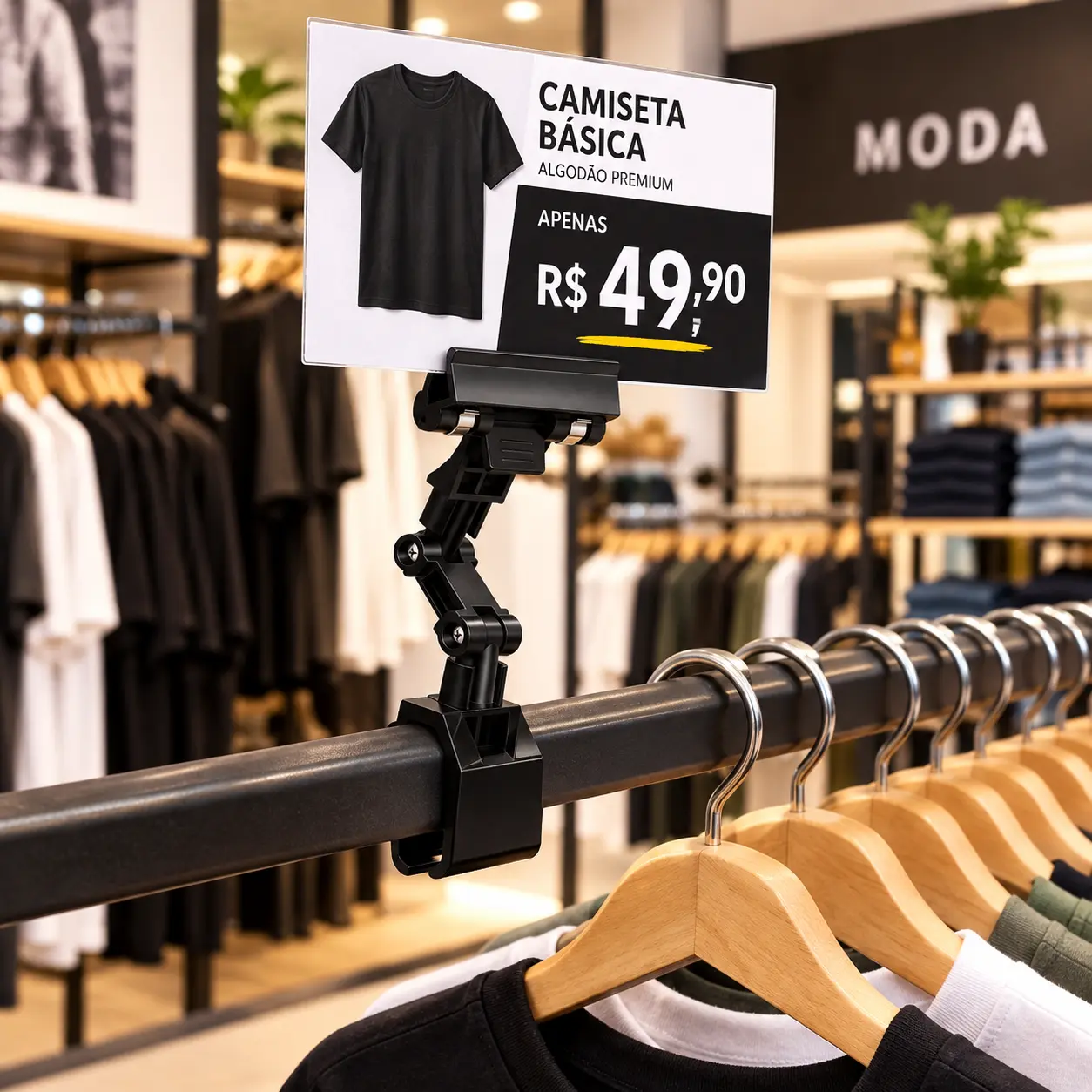 Porta-preço Articulado Robozinho Preto – 10un