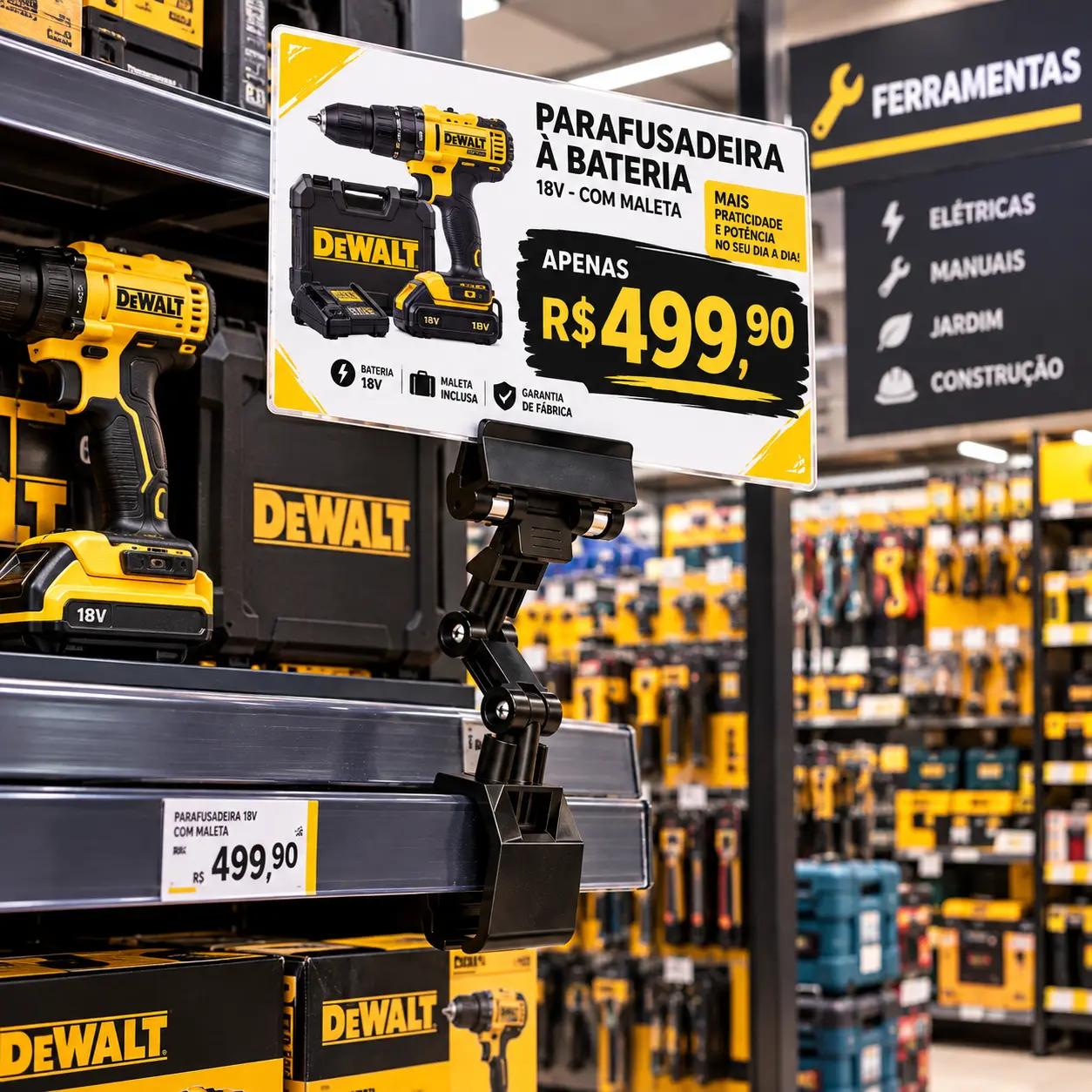 Porta-preço Articulado Robozinho Preto – 10un