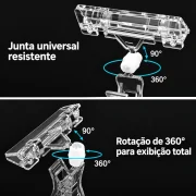 Clip Plástico Transparente 15x8cm c/ Corpo Giratório
