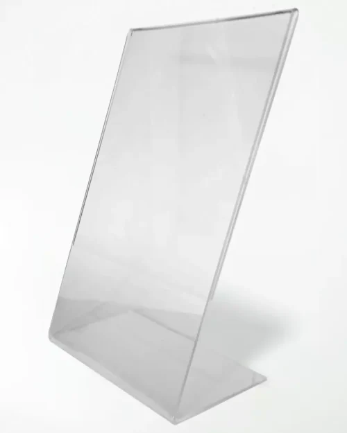Display de Mesa em Acrílico 2mm A4 – Base L – c/ 15un