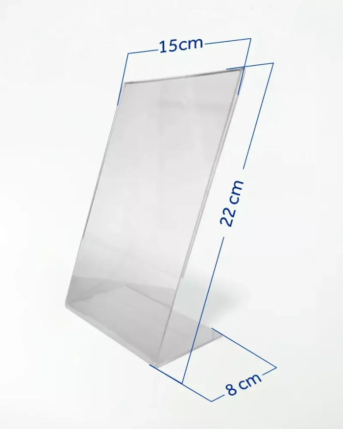 Display de Mesa em Acrílico 2mm A5 – Base em L