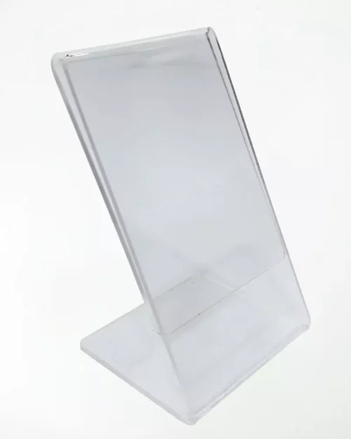 Display de Mesa em Acrílico 2mm A5 – Base L – c/ 15un