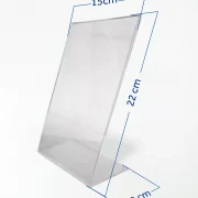 Display de Mesa em Acrílico 2mm A5 – Base L – c/ 15un