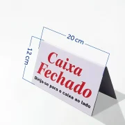 Placa de Identificação Caixa Aberto / Fechado 20×12 cm