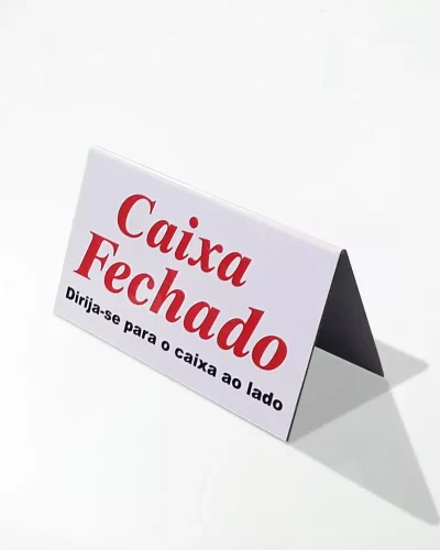 Placa de Identificação Caixa Fechado 20×12 cm