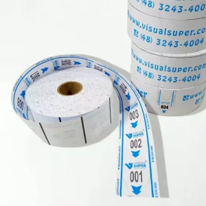 Rolo de Senhas p/ Atendimento 3 Dígitos Azul