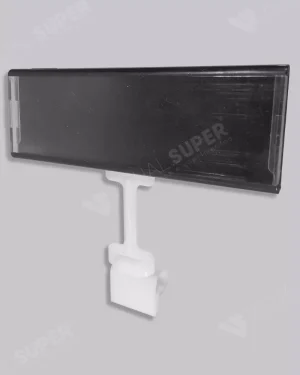 Display de Preços Preto 12×4,2cm – Base Articulada c/ 10un