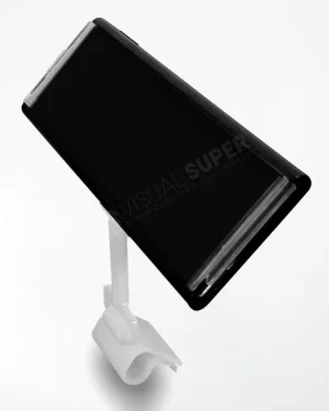 Display de Preços Preto 12×4,2cm – Base Articulada c/ 10un