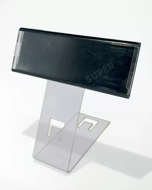 Display de Preços Preto 12×4,2cm – Base L c/ 10un