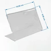 Display de Mesa em Petg 0,75mm 10x6cm – Base L – c/ 15un