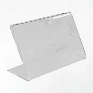 Display de Mesa em Petg 0,75mm 9x4cm - Base L - c/ 15un
