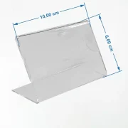 Display de Mesa em Petg 0,75mm 9x4cm – Base L – c/ 15un