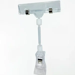 Clip Plástico Transparente 15x8cm c/ Corpo Giratório - 10un