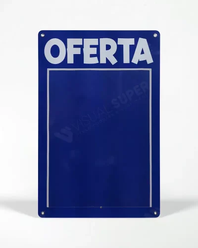 Porta-cartaz em Acm 3mm Azul – AD / LC – 62x95cm 1 Bolsa 50x67cm AB c/ 4 ilhós