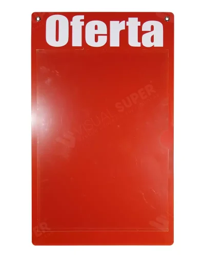 Porta-cartaz em PS 2mm IP F/V – 49x80cm 1 Bolsa A2 ALS c/ 2 ilhós