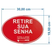 Distribuidor de Senha Vermelho + Placa Informativa