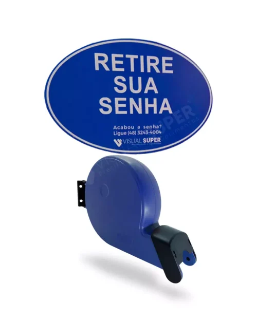 Distribuidor de Senha Azul + Placa Informativa