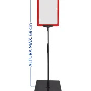 Pedestal Standard Para Cartaz A5 – TT 30/25 Moldura Vermelha Multeight