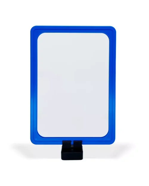 Display Base Magnética Branca p/ Folha A5 – Moldura Azul