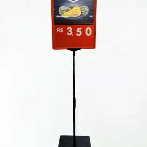 Pedestal Precificador Moldura A4 Vermelha e Números Vermelhos Visual Super