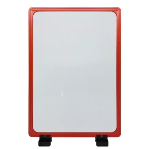 Display Base Magnética Branca p/ Folha A3 c/ 2 Fixadores - Moldura Vermelha