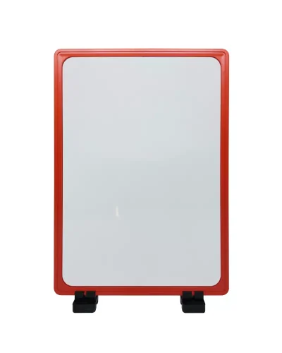 Display Base Magnética Branca p/ Folha A3 c/ 2 Fixadores – Moldura Vermelha