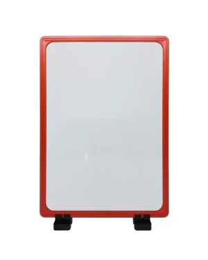 Display Base Magnética Branca p/ Folha A3 c/ 2 Fixadores – Moldura Vermelha