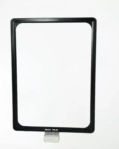 Display Base Magnética Branca p/ Folha A4 – Moldura Preta