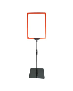 Pedestal Porta Cartaz A4 Metiq – TT 30/30 Moldura Vermelha Base PS