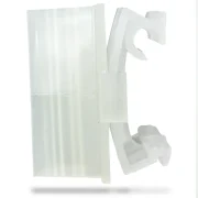 Porta-stopper Mod. 5 - acessório transparente para gôndolas de supermercado, ideal para organizar e destacar produtos