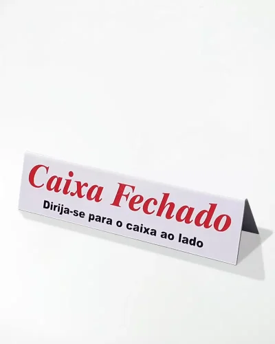 Placa de Identificação Caixa Fechado 30×7 cm