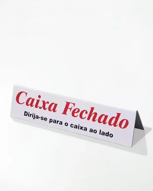 Placa de Identificação Caixa Fechado 30×7 cm